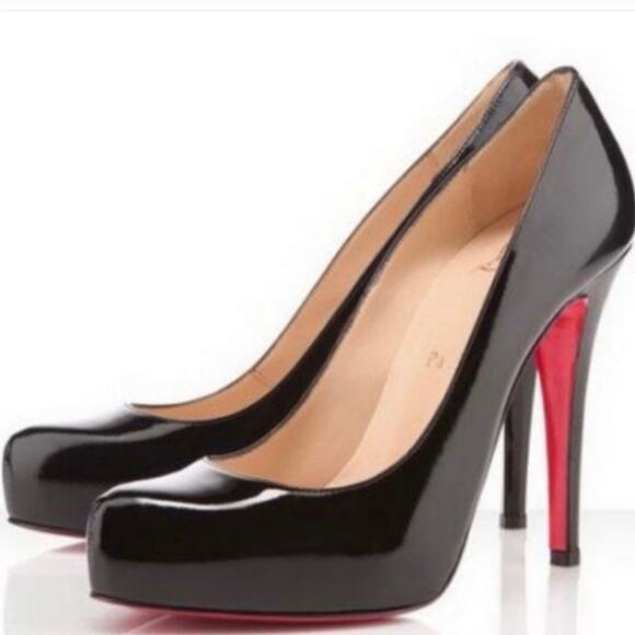 Christian Louboutin Black Patent Leather High Heeled Pumps size 37 - Picture 1 of 13